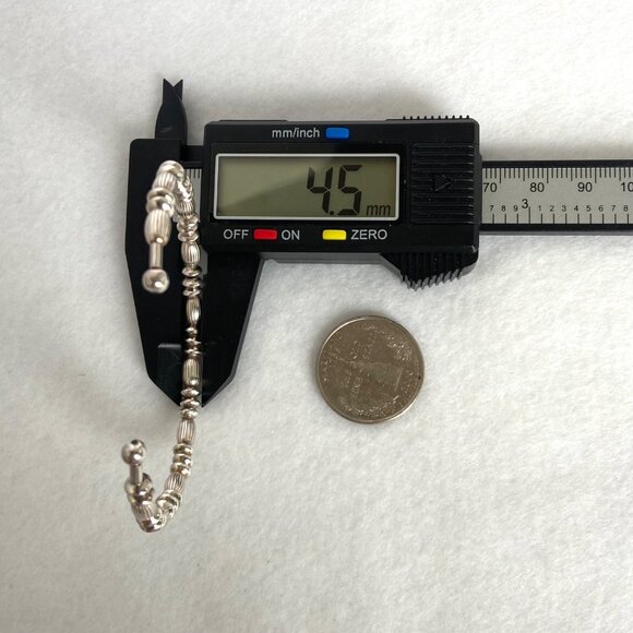 Sterling Silver 925 Italy Ball Beaded Flexible Cuff Bracelet Sz 6.75" - Picture 16 of 16